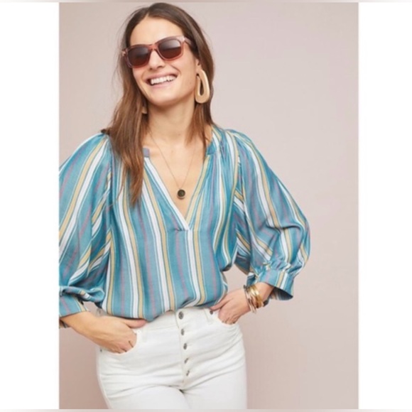 Anthropologie Maeve Byron Striped Blouse - Picture 1 of 3